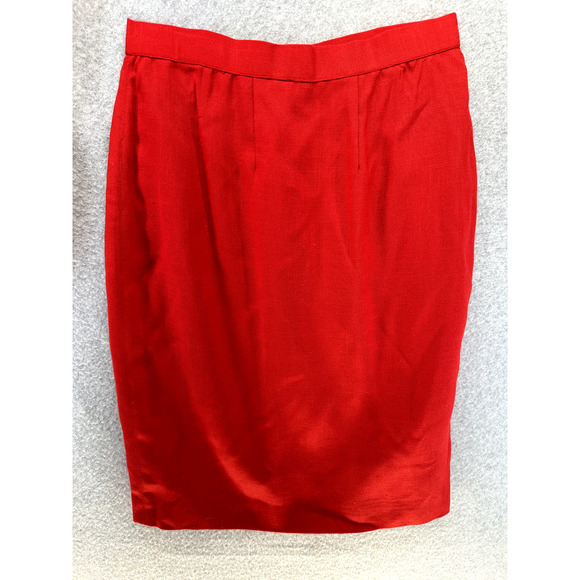 Vintage Ann Stuard Womens Suit 2-Piece Skirt Blouse Set Red Size 6 at La Costa - Picture 13 of 15